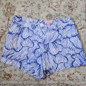 Lilly Pulitzer Blue Floral Print Women’s Shorts